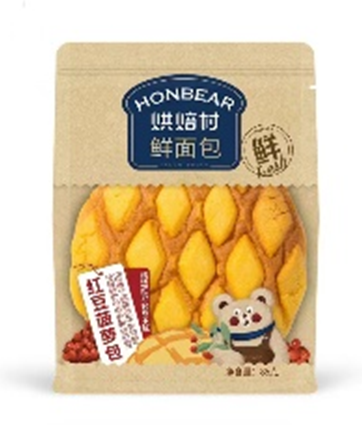 菠萝包honbear melonpan ripieno di crema agli azuchi rossi