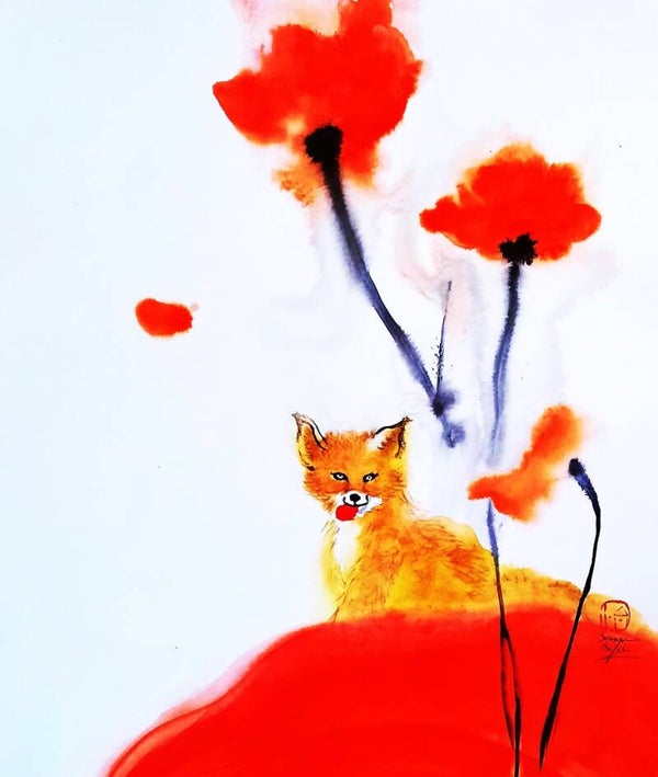 Coquelicot et renard