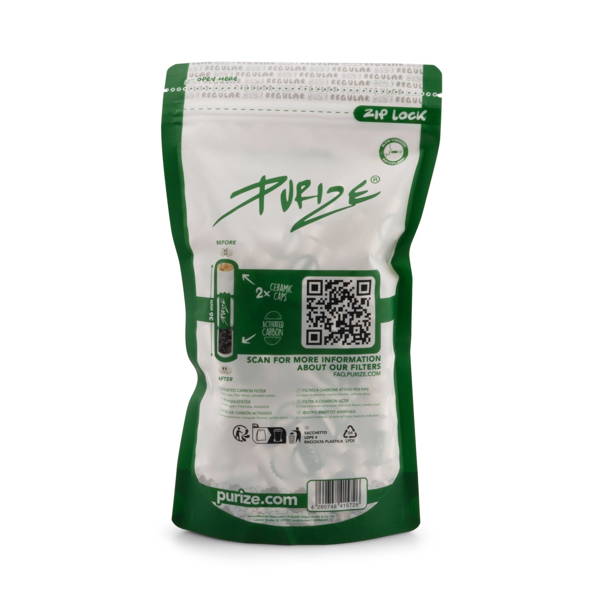 PURIZE® REGULAR Size – 250 filtri