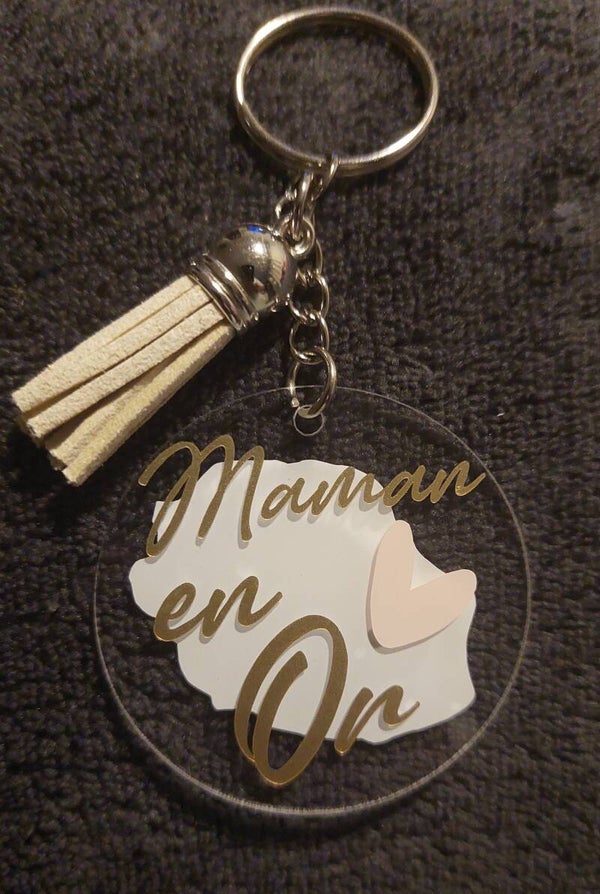 Porte clé maman en or