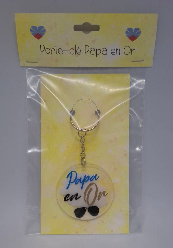 Porte-clé Papa en Or