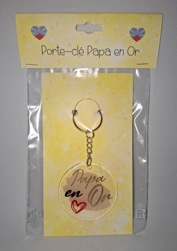 Porte-clé Papa en Or