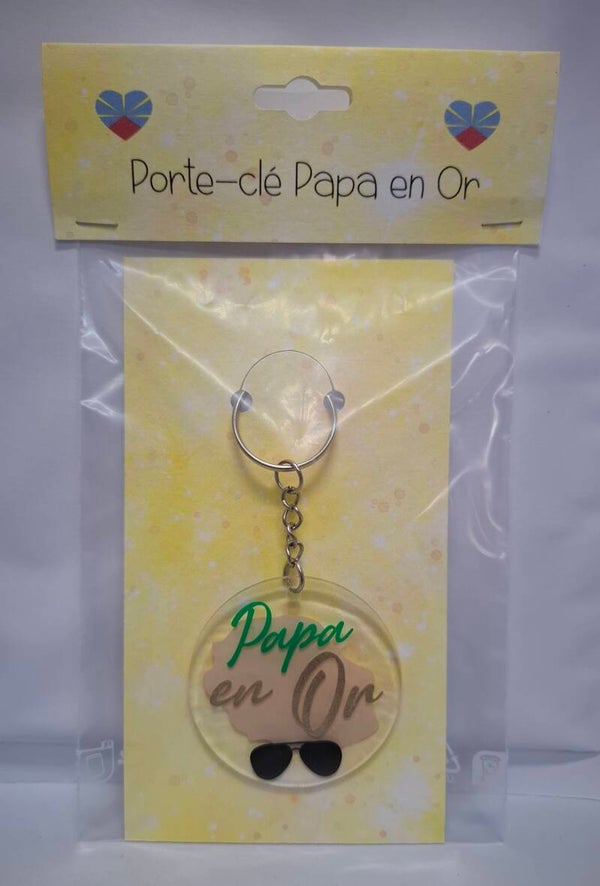 Porte-clé Papa en Or