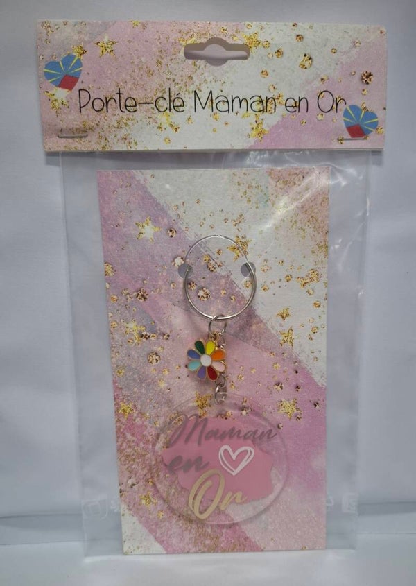 Porte-clé Maman en Or