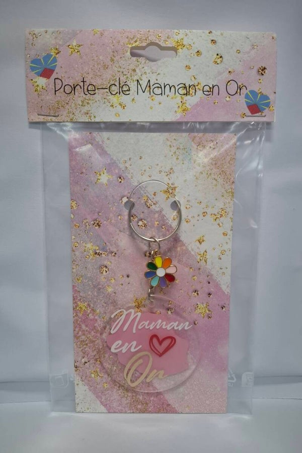Porte-clé Maman en Or