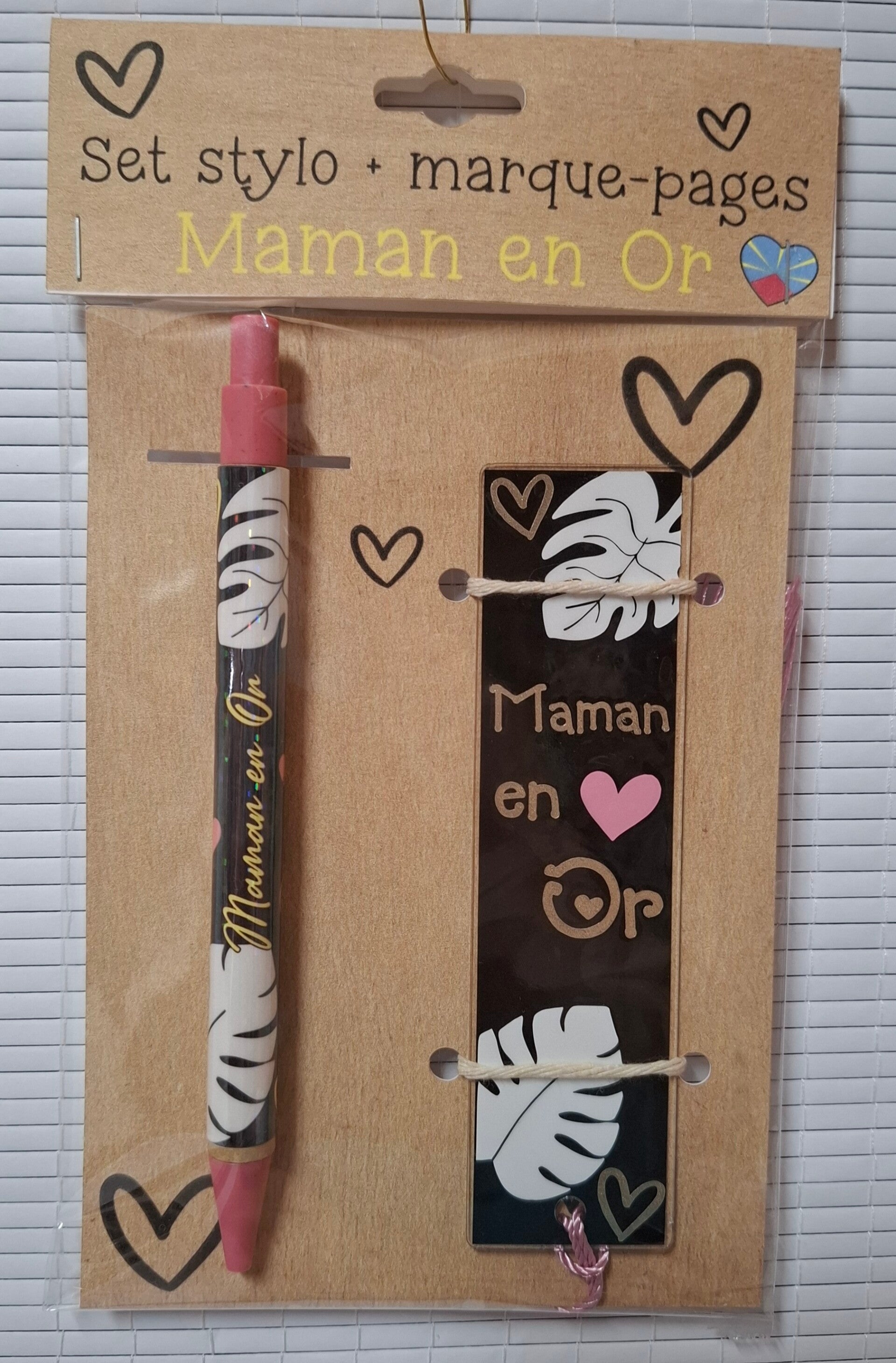 Set Stylo + Marque-Page Maman en Or