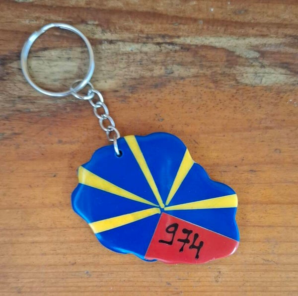 Porte clé drapeau de la Réunion