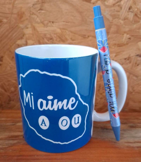 Mug "Mi aime a ou" + stylo