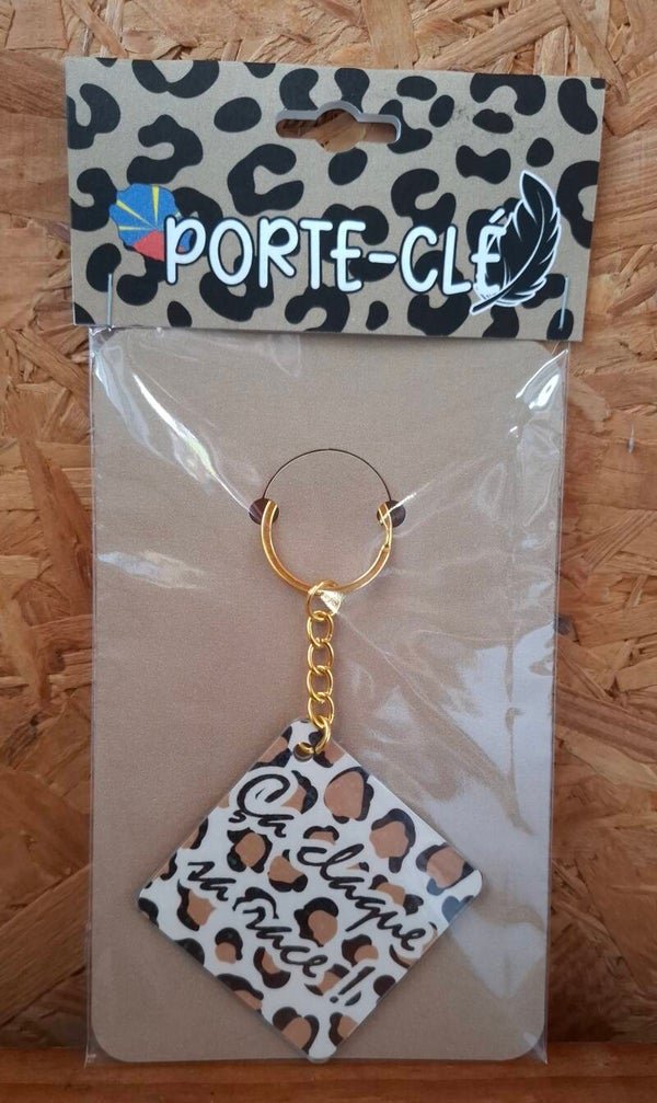 Porte clé "Ça claque sa race"