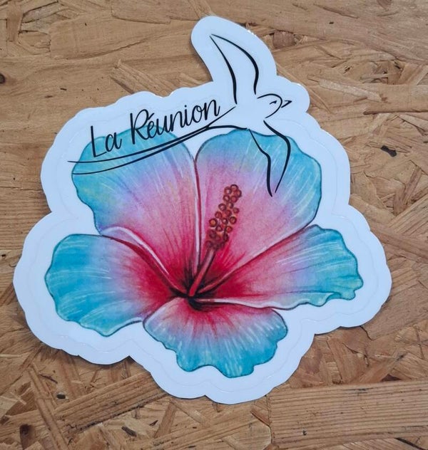 Sticker hibiscus/Paille en queue
