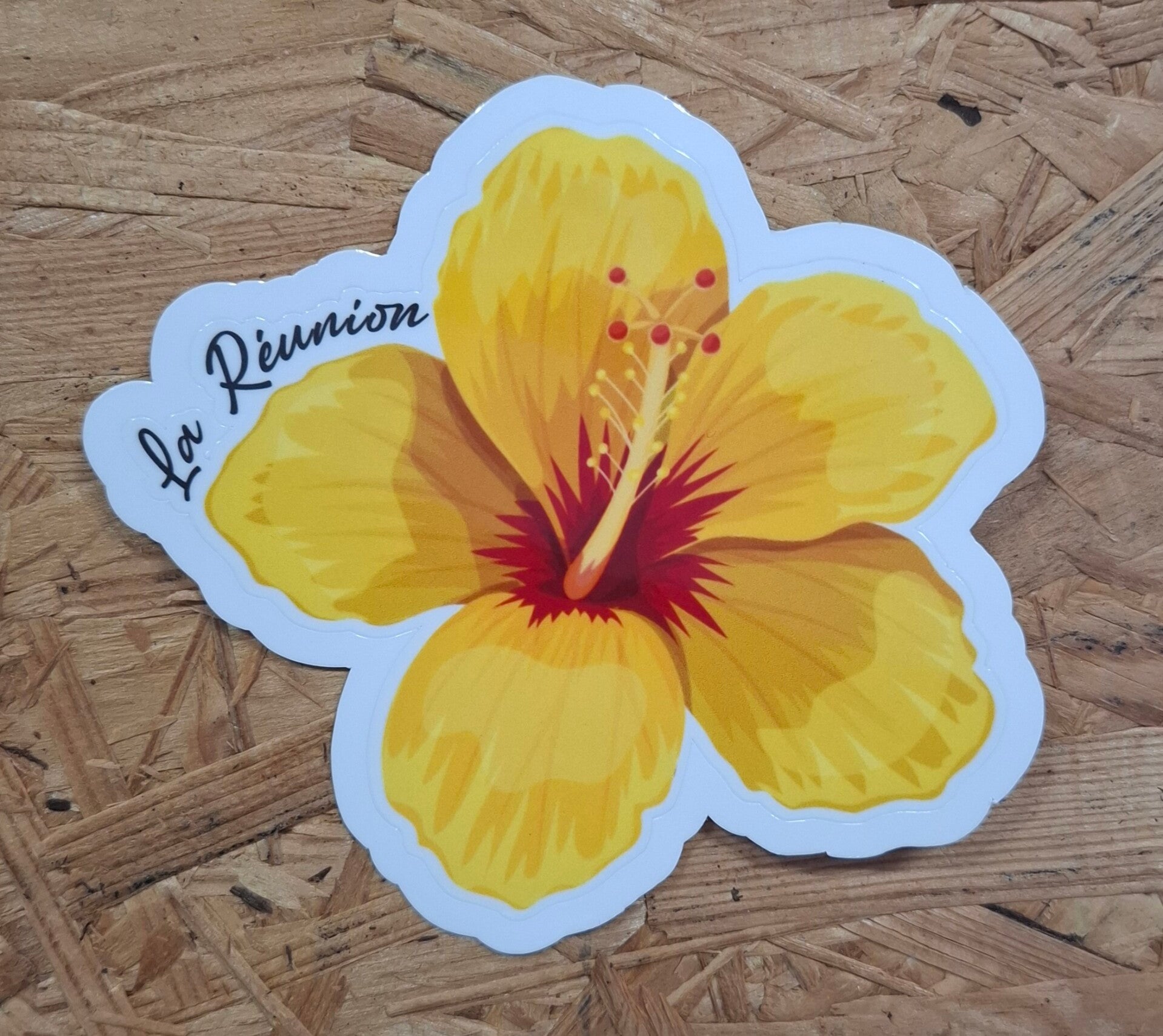 Sticker hibiscus jaune