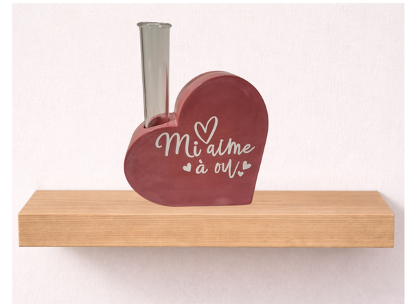 Vase "mi aime à ou"