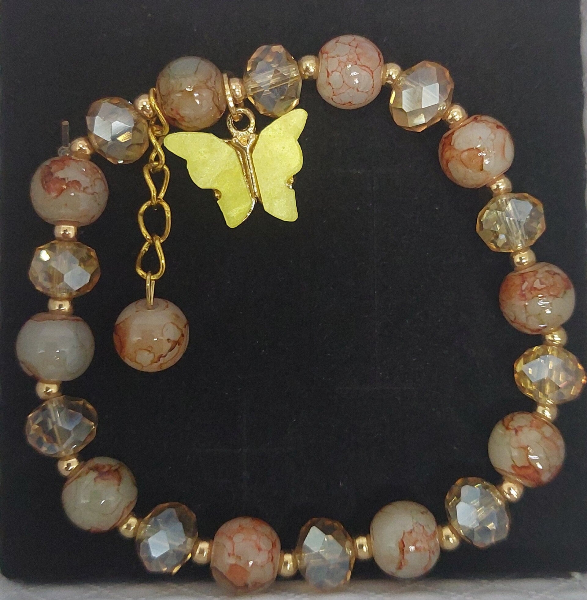 Bracelet de perle exquis en Crystal papillon