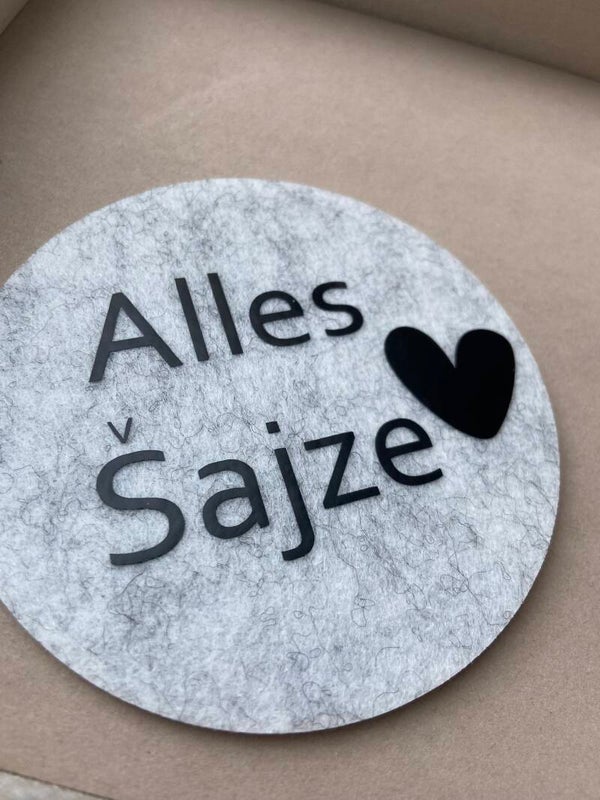 Filz Untersetzter ,,Alles Sajze"
