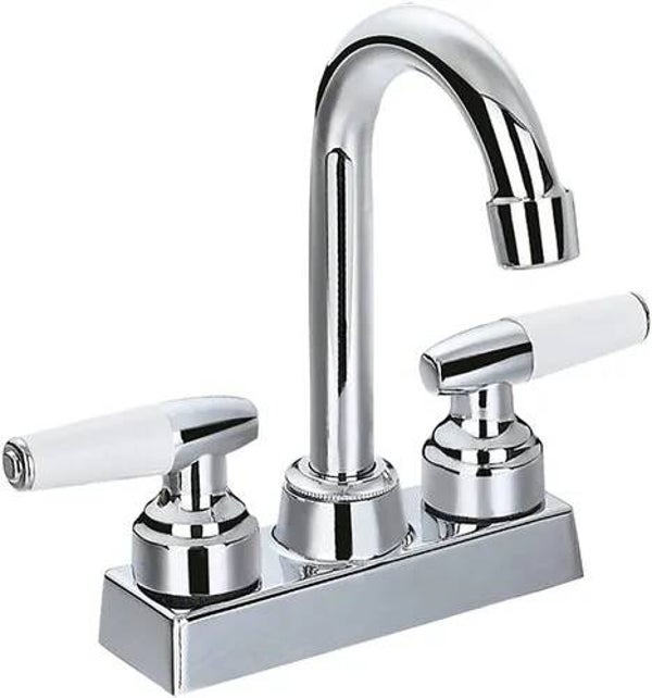 MEZCLADORA PARA LAVABO CUELLO CURBO