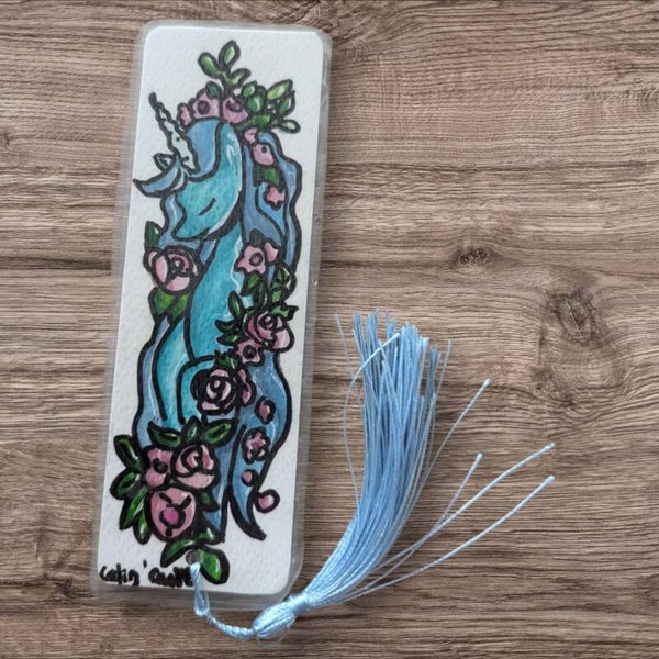 Marque page - Licorne bleue