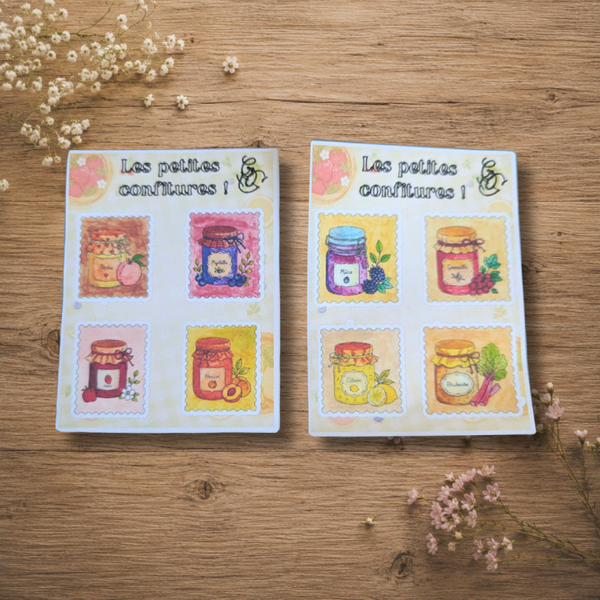 Planche de stickers “Les petites confitures” – Aquarelles gourmandes 🍓✨