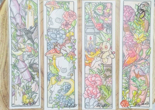 Marque-page aquarelle – Collection « Goblincore »