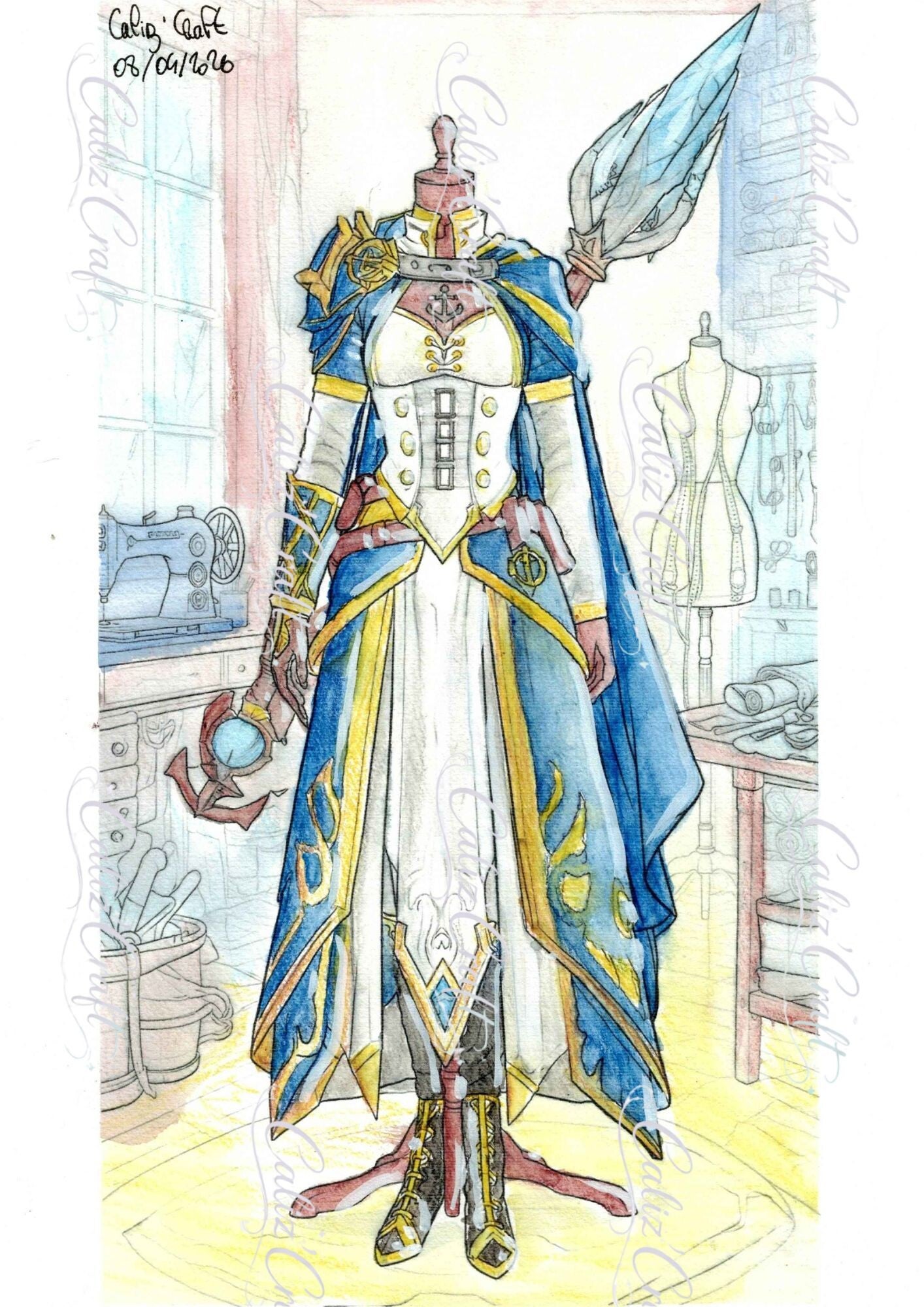✨ Print A4 – Costume de Jaina Proudmoore dans un atelier de couture