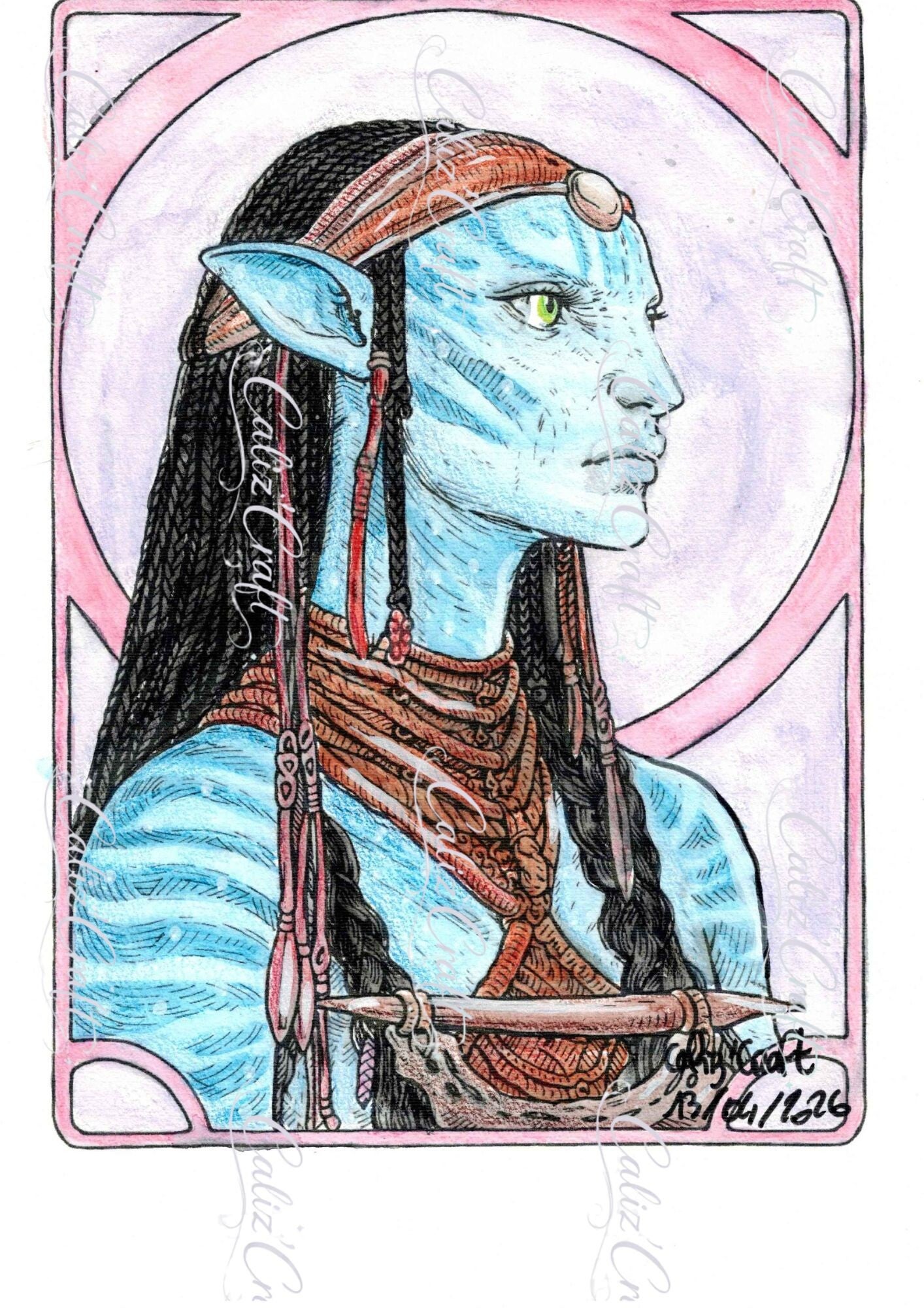 ✨ Print A4 – Portrait inspiré de l’univers d’Avatar
