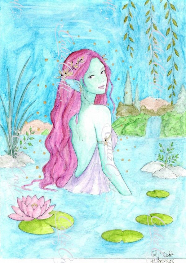 🪷 Print A4 – Naïade au lotus