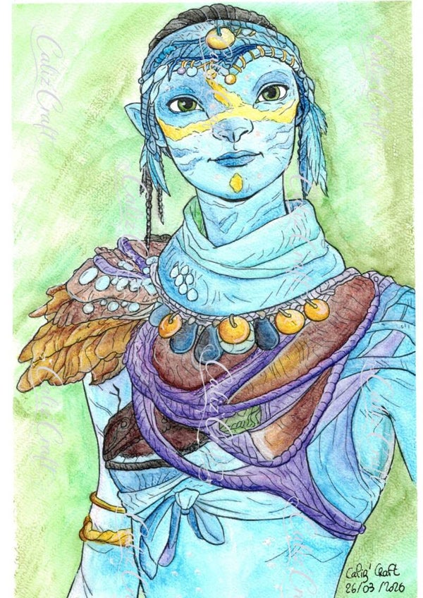 🎨 Fiche produit – Print aquarelle (univers Avatar – personnage original)