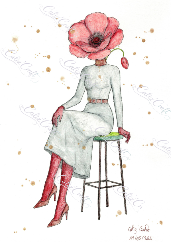🌺 Print A4 – Coquelicot élégant