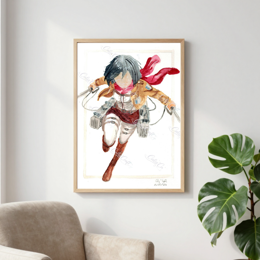 ⚔️ Print A4 – Mikasa inspirée de SNK