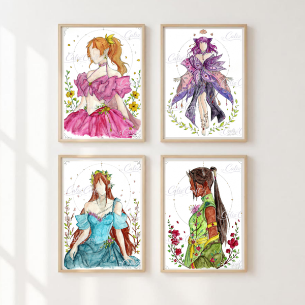 Print aquarelle – Collection « Les Sans-Visage » – Femmes Fantasy