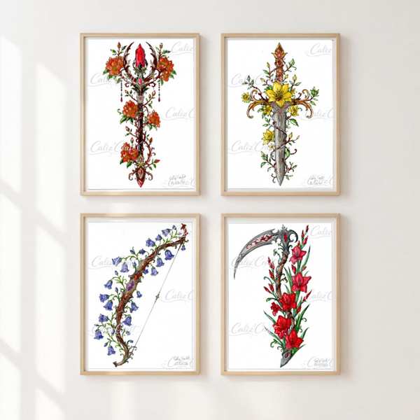 Collection « Armes Fantasy & Fleurs » — Prints artistiques