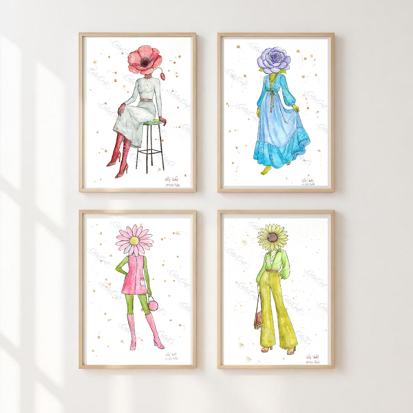 Collection « Les Femmes-Fleurs » – Par lot de 4 ou unitaire