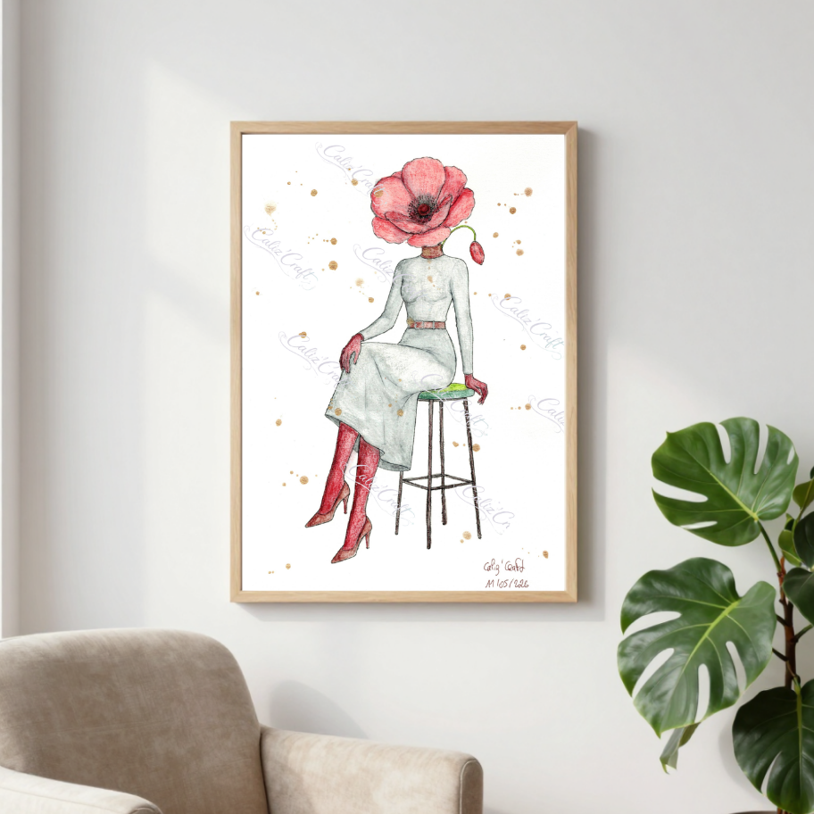 🌺 Print A4 – Coquelicot élégant
