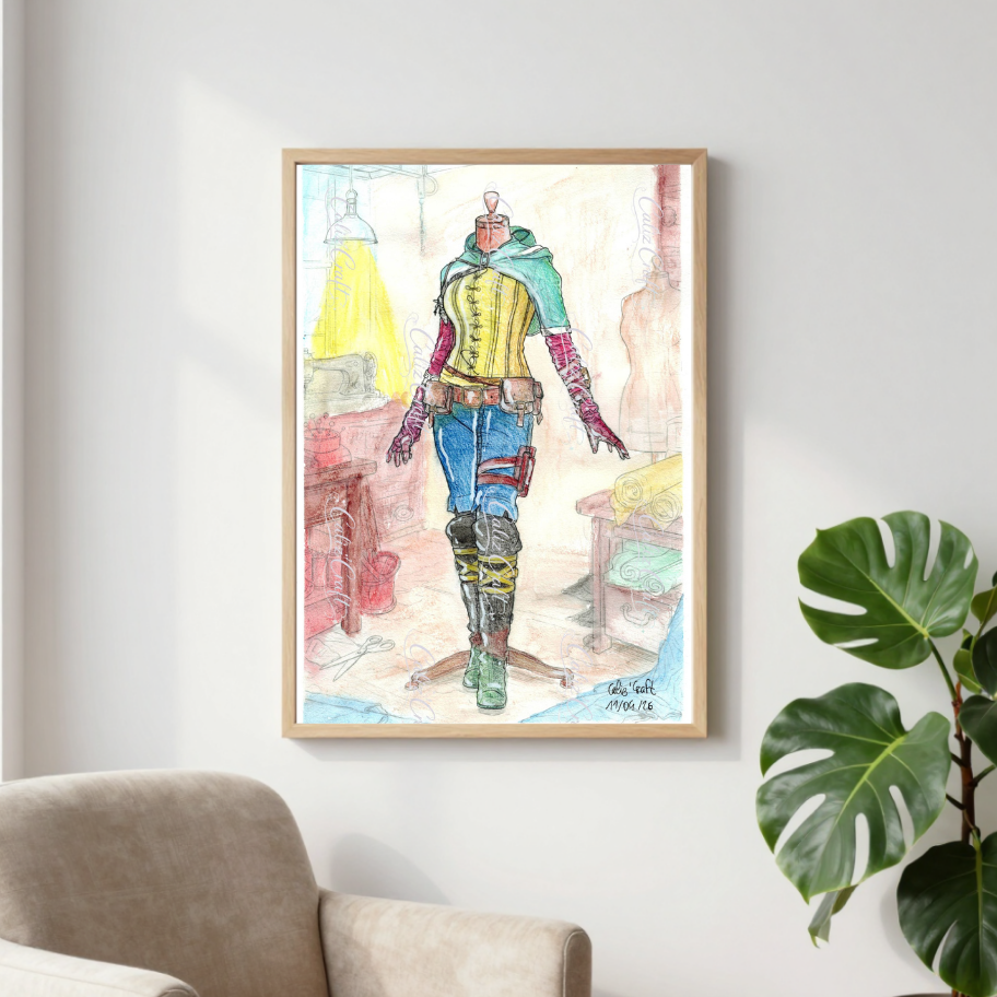 ✨ Print A4 – Tenue de Triss Merigold dans l’atelier de couturee couture