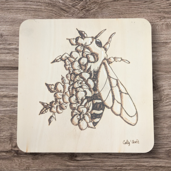Pyrogravure : Abeille