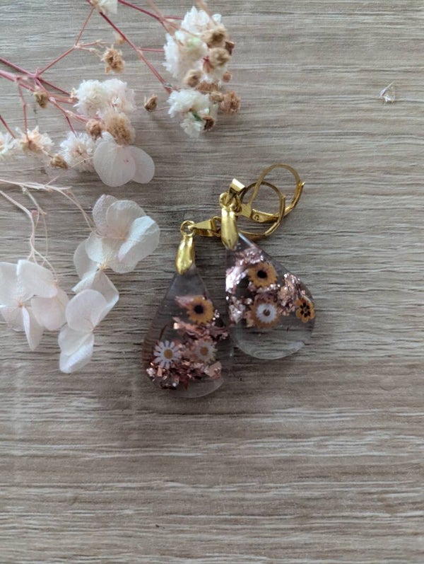 Boucles d'oreilles en résine