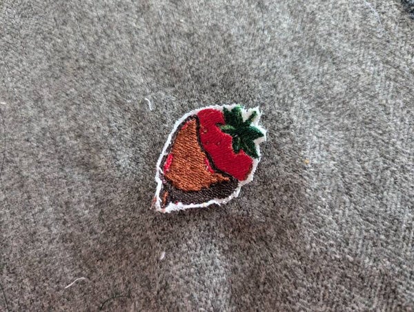 Écusson brodé - Fraise chocolat