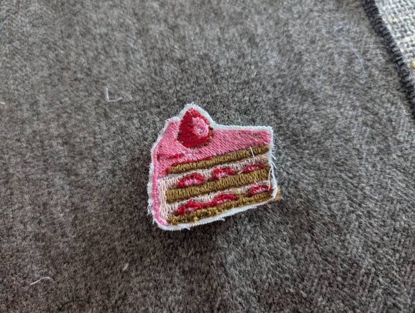 Écusson brodé - Gâteau fraise