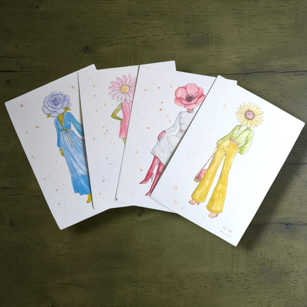 🌸 Collection Florale – Lot de 4 prints A4
