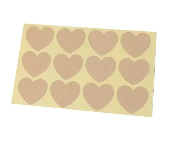 12 cadeaustickers - Kraft Hartje - Stickervel