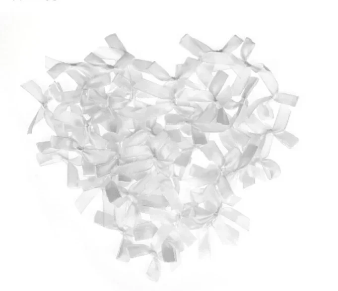 Witte Satijnen Strikjes | 30 stuks | Met Structuur