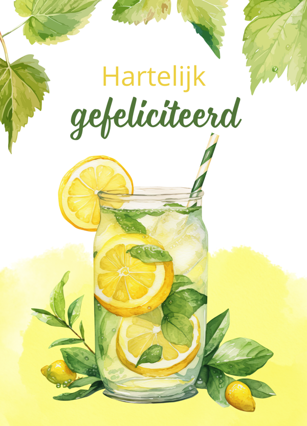 Wenskaart citroencocktail