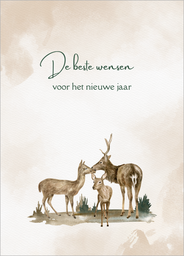 Wenskaart de beste wensen- herten