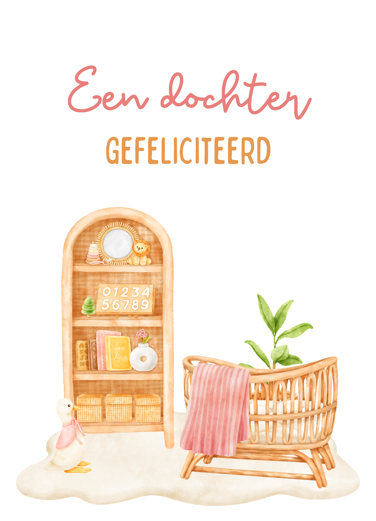 Wenskaart geboorte dochter- Babykamer