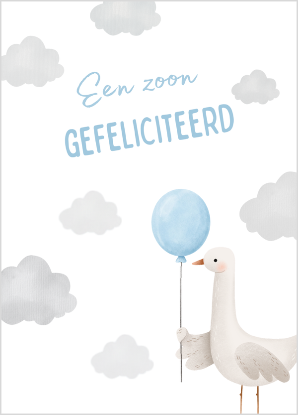 Wenskaart geboorte zoon gans