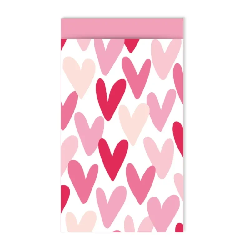 10 cadeauzakjes - Roze hartjes