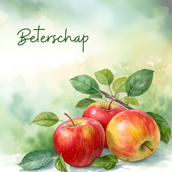 Dubbele beterschapskaart met appels