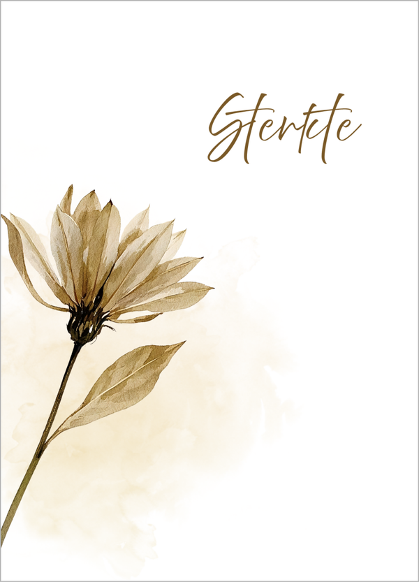 Wenskaart sterkte - Bruine bloem