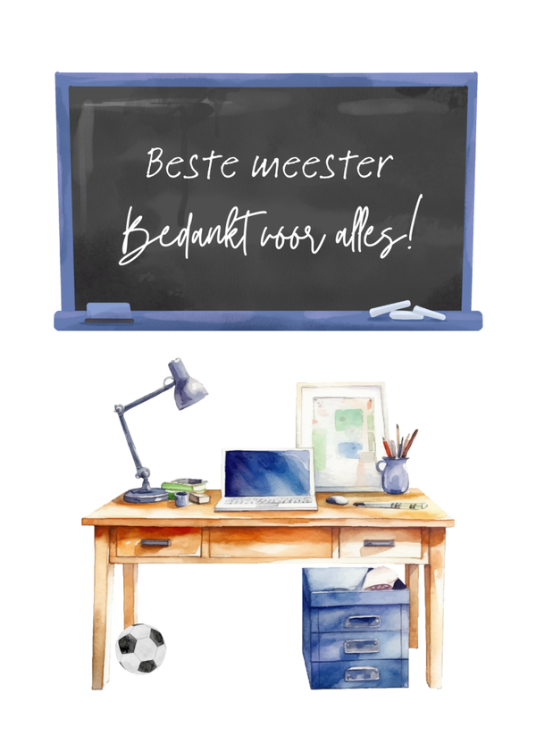 Wenskaart - Bedankt meester