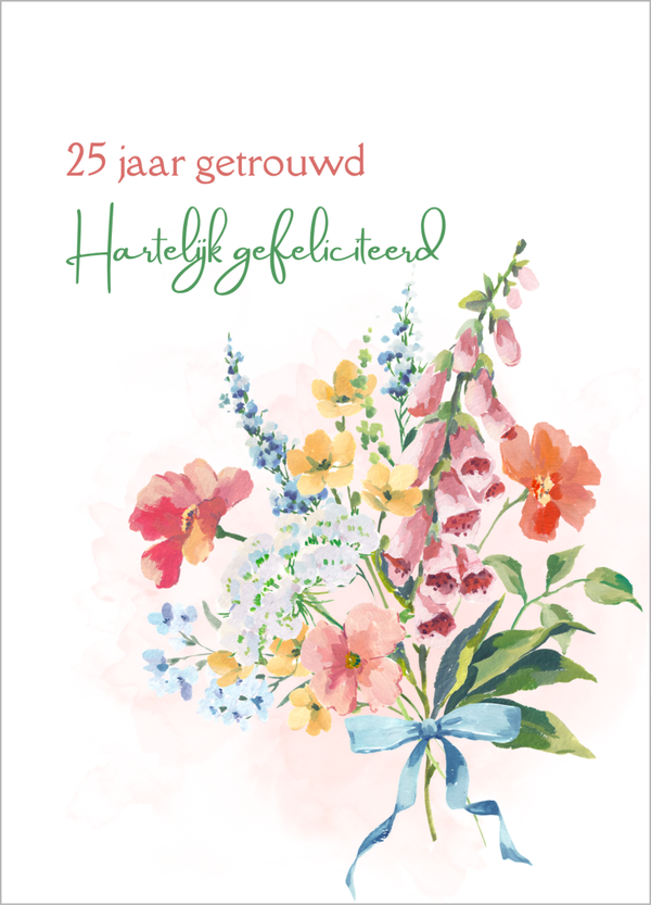 Wenskaart jubileum- 25 jaar getrouwd