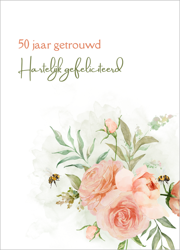 Wenskaart jubileum- 50 jaar getrouwd